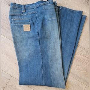 Just Cavalli Low Waist Wide Leg Long Cotton Denim  Jeans Size 6